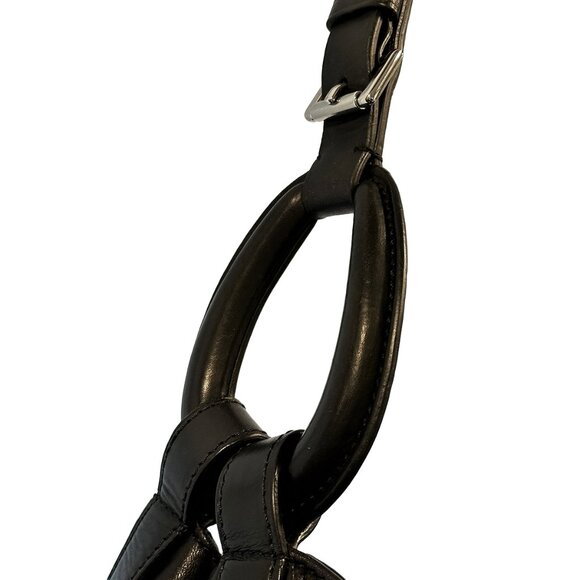 RALPH LAUREN Purple Label Nappa Stirrup Hobo Bag • black leather, silver - Picture 13 of 15